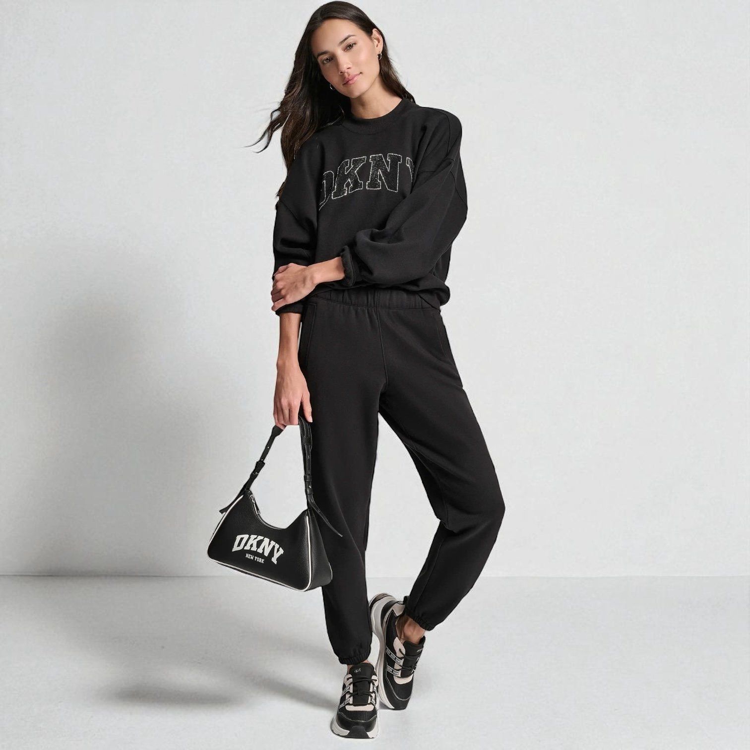 Quần nỉ cạp chun bo gấu style US UK / ĐEN