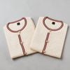 Áo khoác len màu trắng viền đỏ nâu H164 / TRẮNG