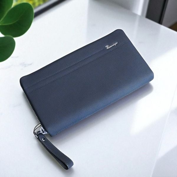 Ví dài da thật xuất dư B133 / 22,5x12 / XANH