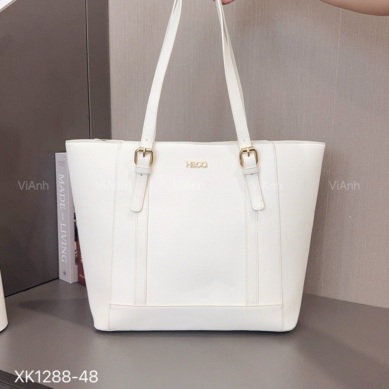 Totebag style Âu Mỹ phom cánh dơi khoác vai / m42 đ32 c30 / TRẮNG