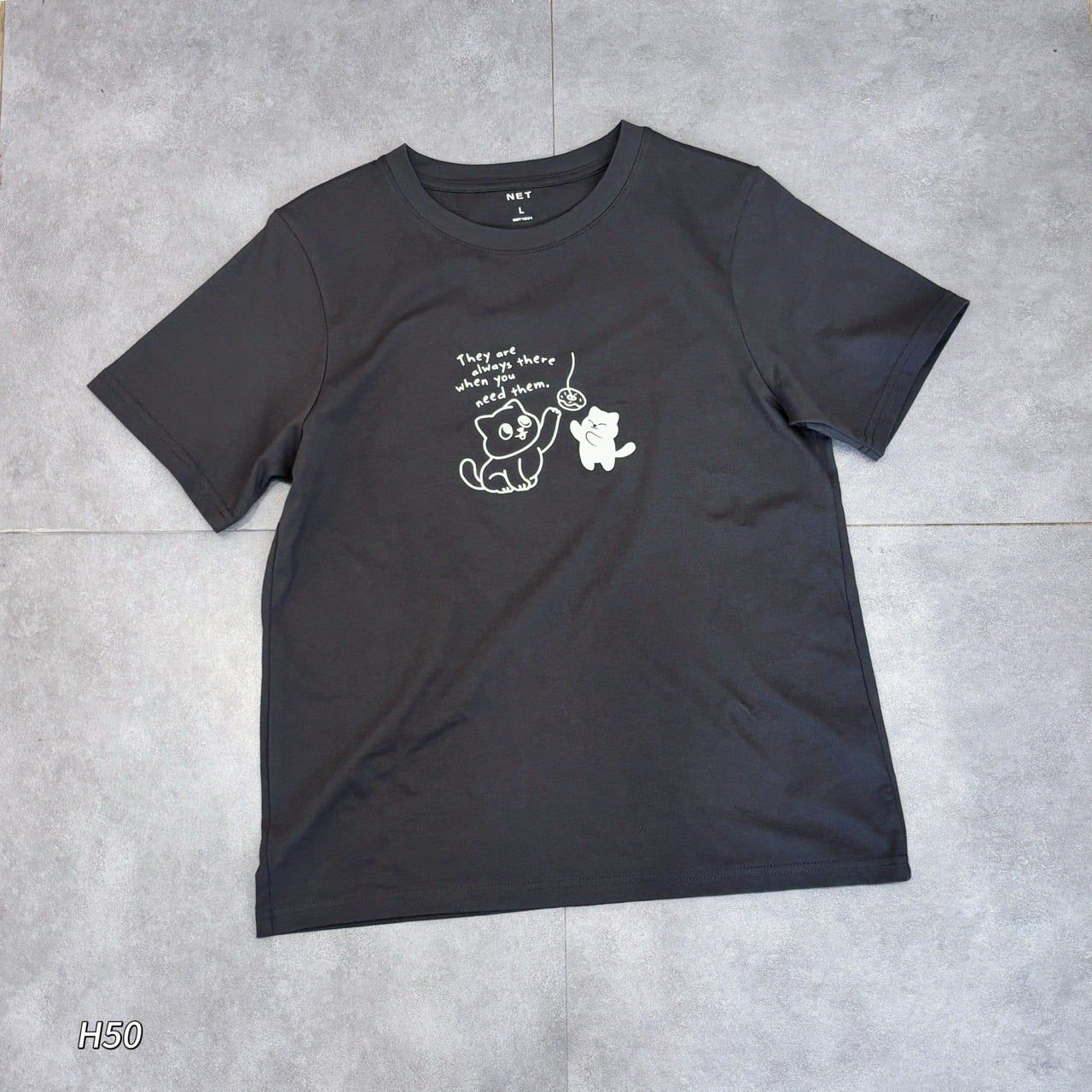 Áo thun ngắn tay in hình mèo / H50 H51