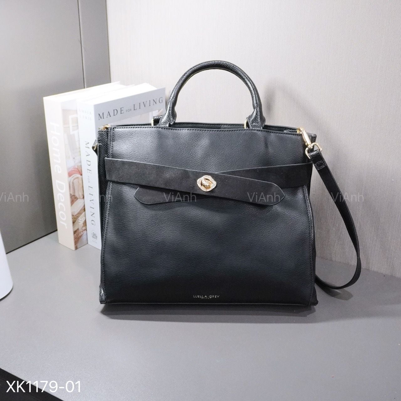 Túi xách B79 xuất Âu chữ nhật xách tay CĐC XK1179 / 34x24 / ĐEN