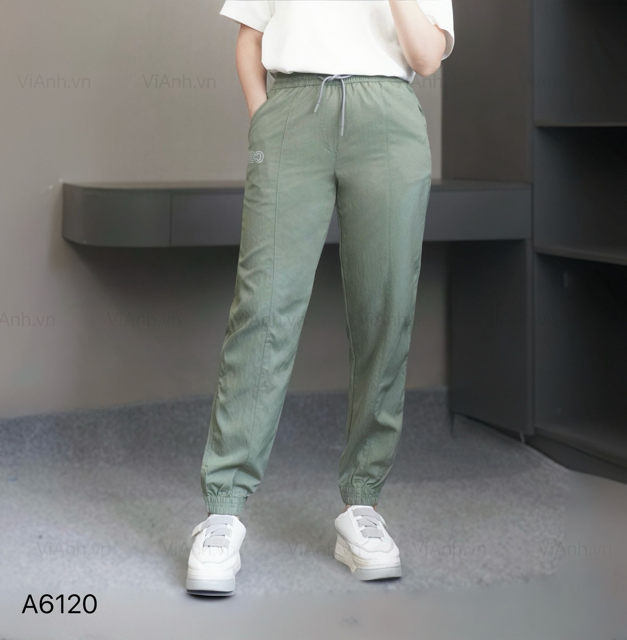 Quần jogger Q20 cạp chun style Hàn A6120 / XANH LÁ