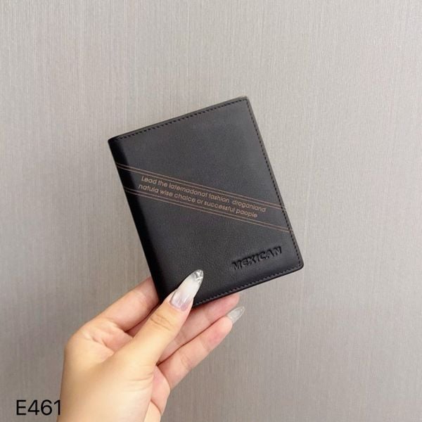 Ví ngắn da thật E461 NÂU