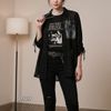 Sơ mi voan tay lửng style Hàn D909 / ĐEN