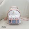Balo hoạ tiết gấu Teddy S507 / 22 x 24 / TRẮNG XANH VIỀN HỒNG