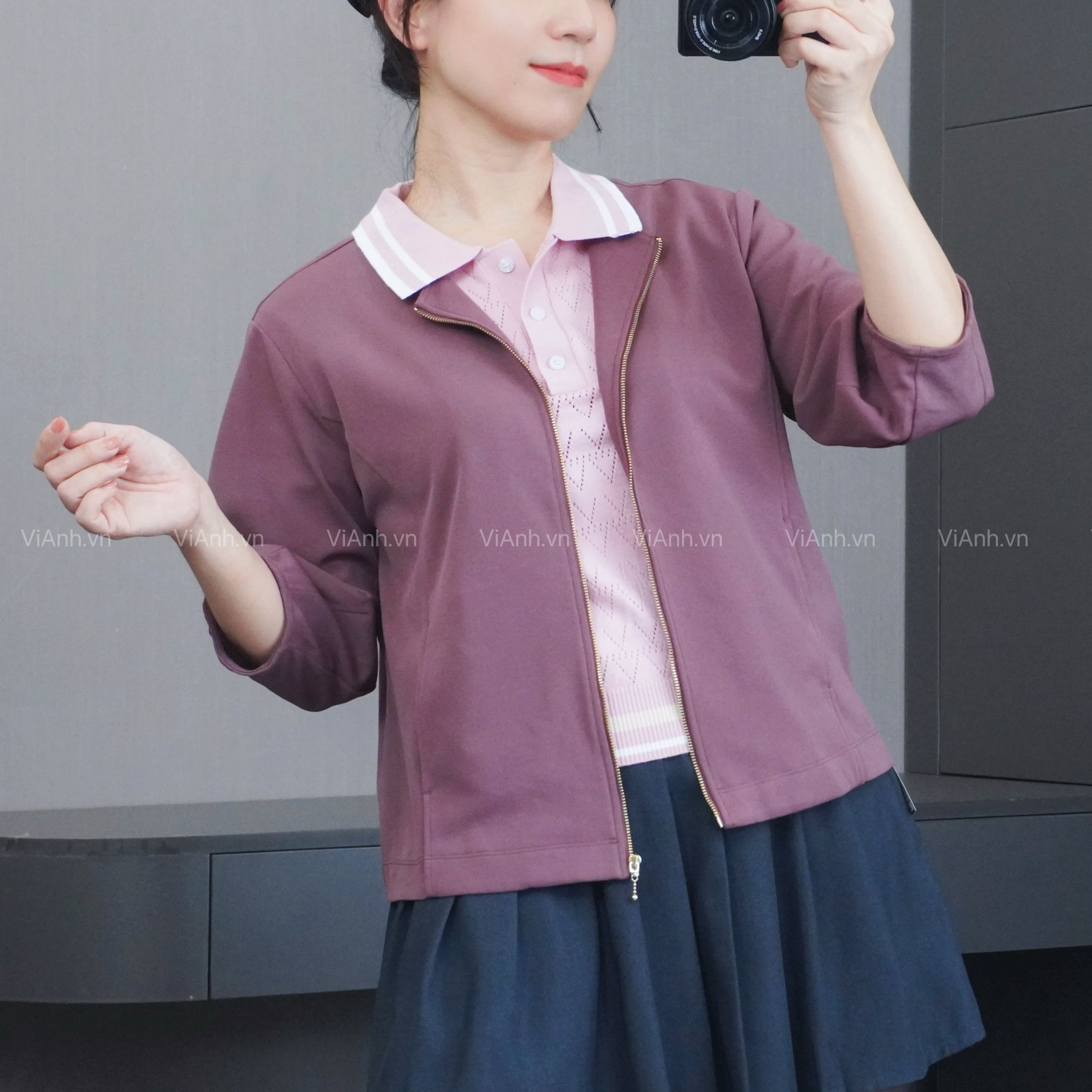 Áo khoác K31 tay lỡ xuất Nhật A6031 / ĐỎ NÂU