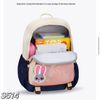 Balo vải dù charm thỏ S514 / 29 X 42 / TRẮNG PHỐI XANH HỒNG