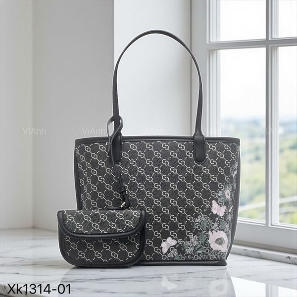 Túi xách C14 style Âu Mỹ phom cánh dơi xách tay CHR ví XK1314 / m28 đ22 c20 / ĐEN