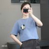 Áo thun A45 phom suông in thêu gấu style Hàn A6145 / XÁM XANH