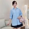 Áo sơ mi dài tay / D421 xanh -  D422 trắng