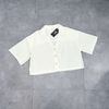Áo ngắn tay croptop Style Âu Mỹ F550 / TRẮNG