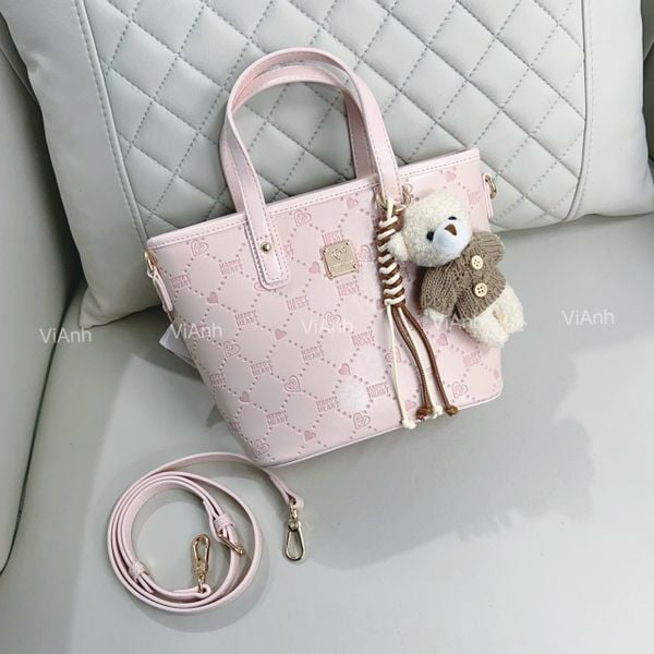 Túi S48H tote mini Happy Heart phom cánh dơi CĐC, CHR S48-04 / m27 đ21 c20 / HỒNG