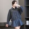 Áo sơ mi phom rộng A4891 / ĐEN ( A91 )