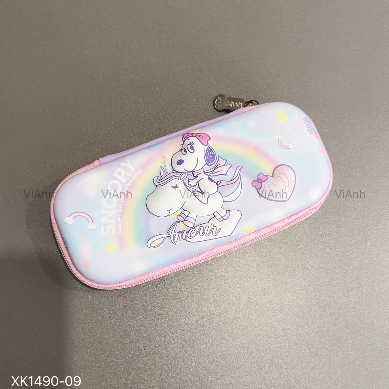 Hộp bút Snoopy / 21x9 / TÍM HỒNG