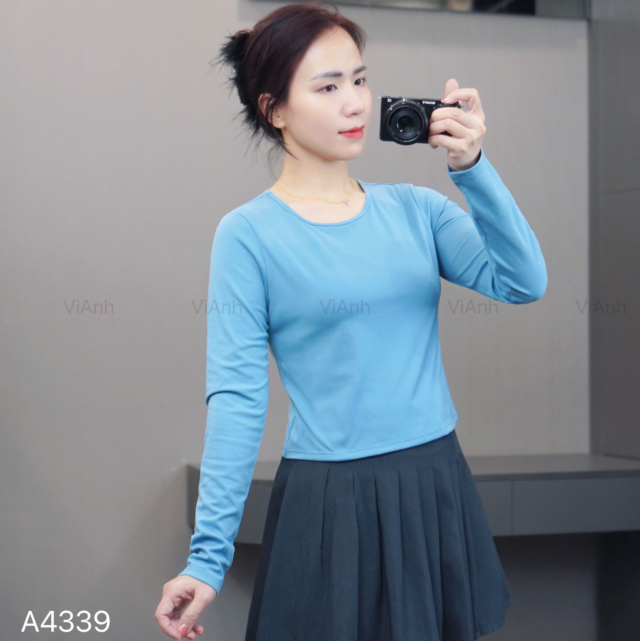Áo C771 thun dài tay A4339 / XANH NGỌC