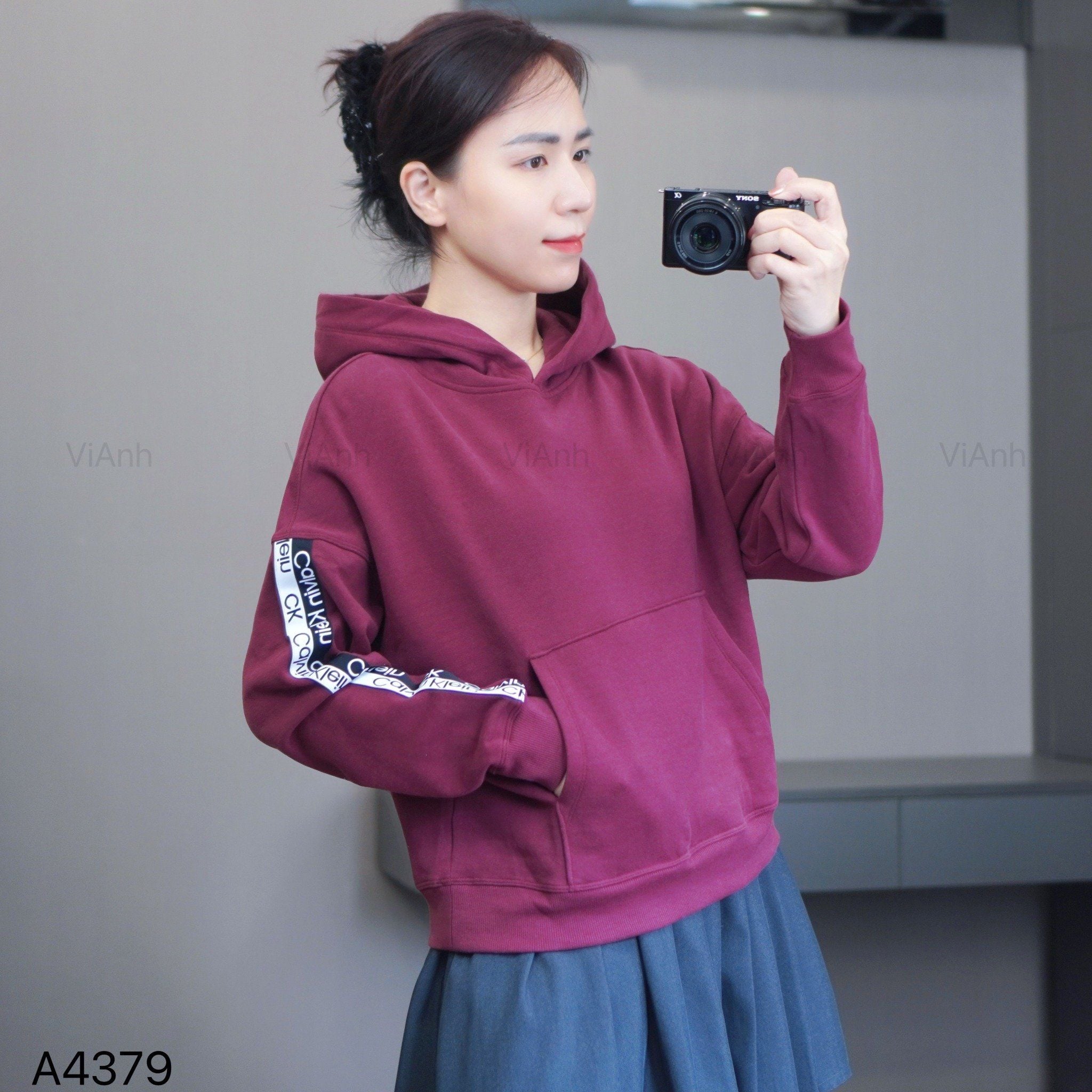 Áo Hoodie chữ dọc tay C.K / ĐỎ ( K83 )