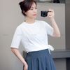 Áo C849 thun nữ dáng dài A4568 / TRẮNG