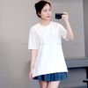 Áo C849 thun nữ dáng dài A4568 / TRẮNG