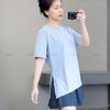 Áo C854 thun nữ dáng dài A4574 / TÍM NHẠT