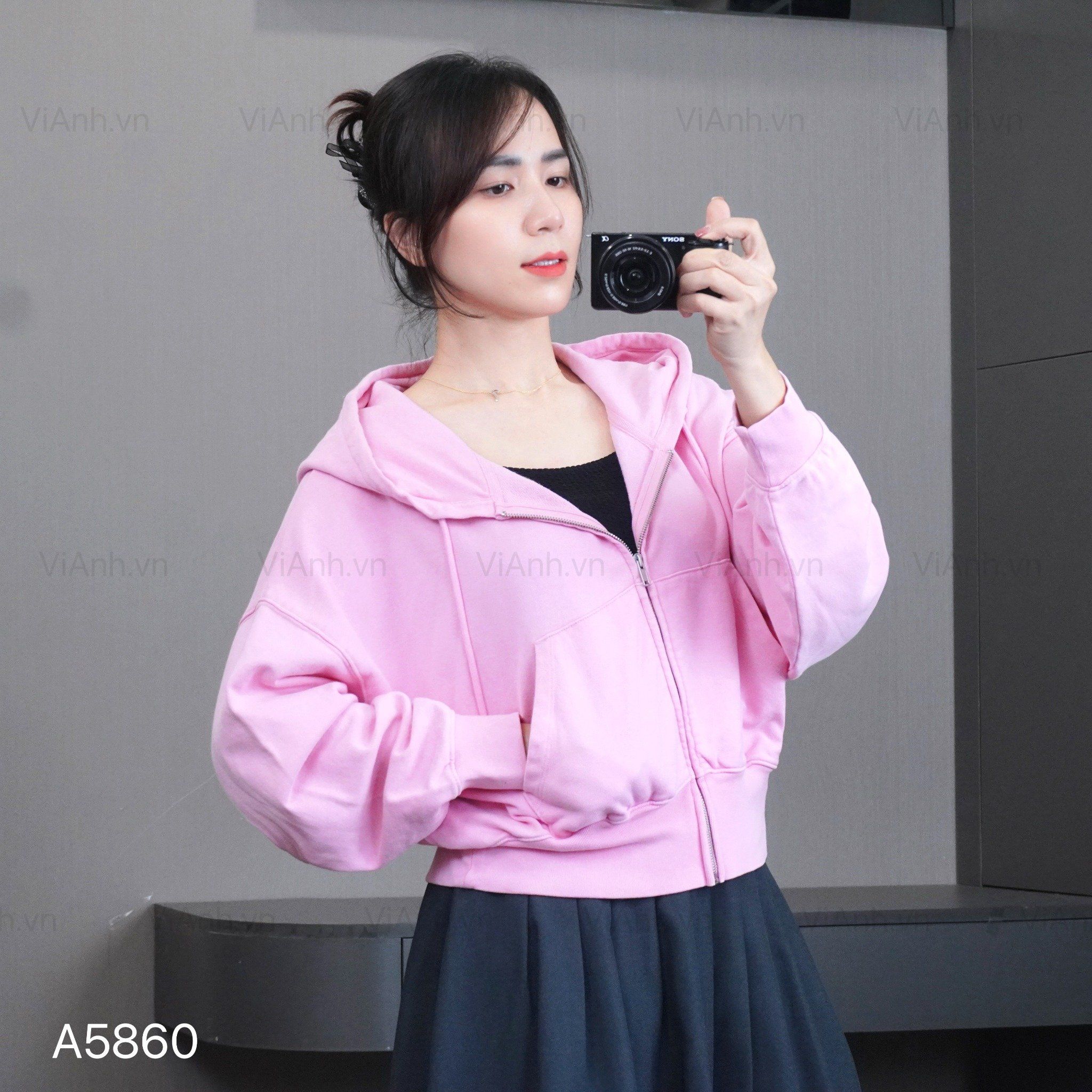 Áo khoác A4 hoodie nỉ da cá G/A A5860 / HỒNG