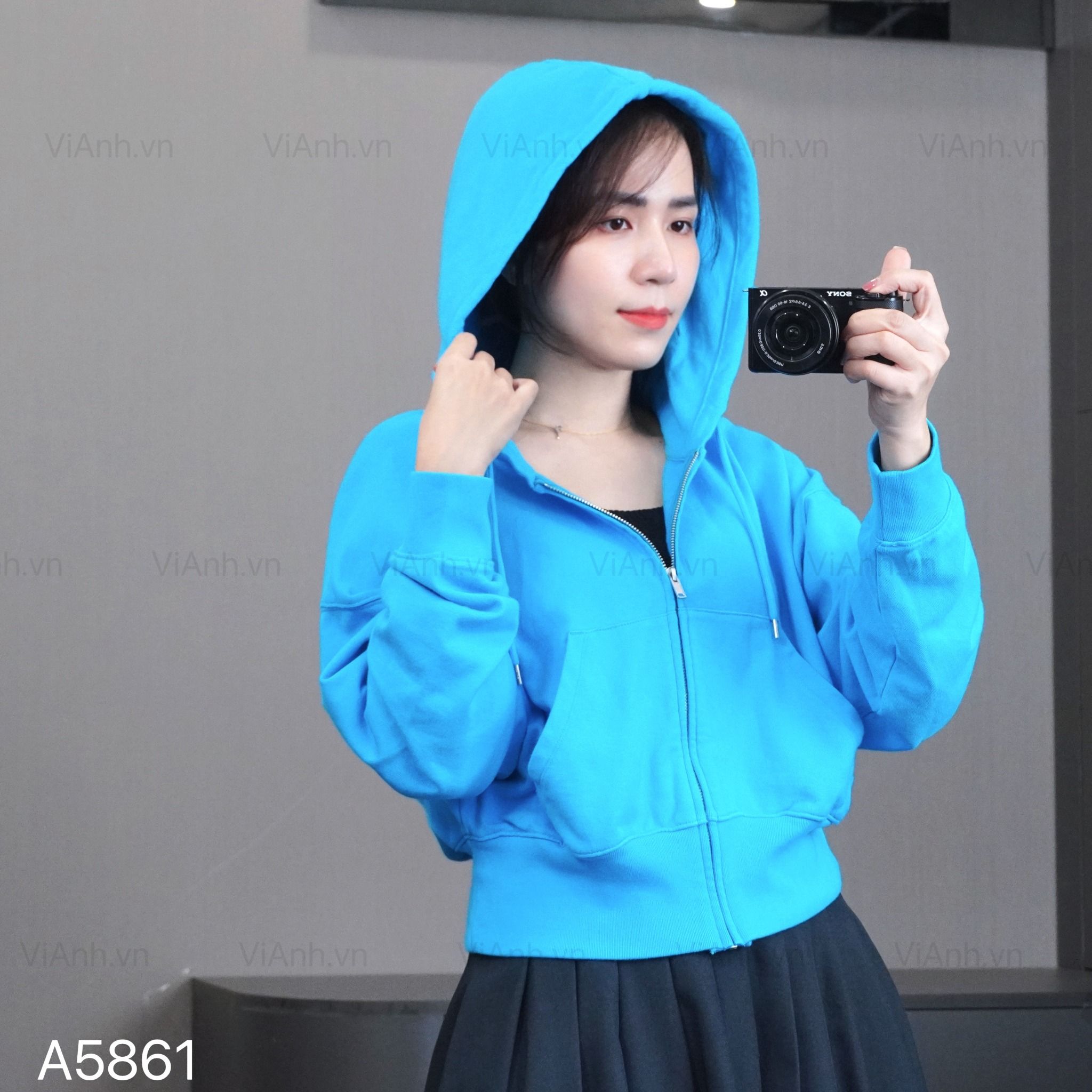 Áo khoác A1 hoodie nỉ da cá  G/A A5861 / XANH
