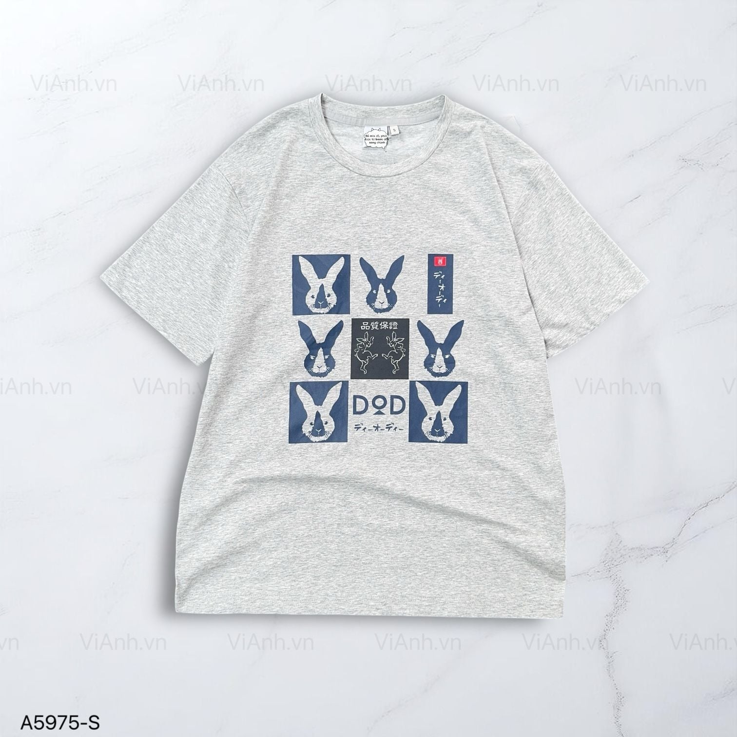 Áo H463 thun phom rộng Style Nhật A5975 / XÁM