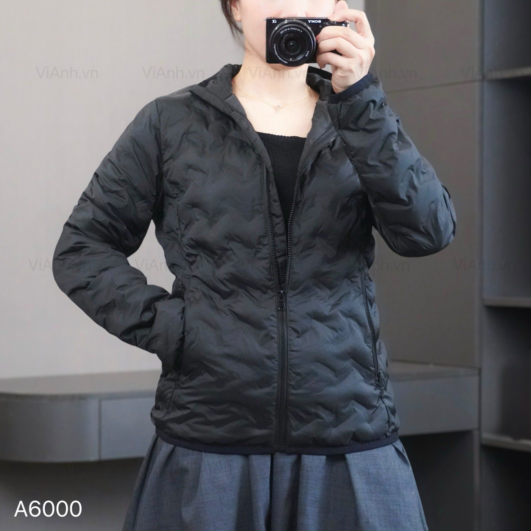 Áo phao 3 lớp style Âu Mỹ / ĐEN - L