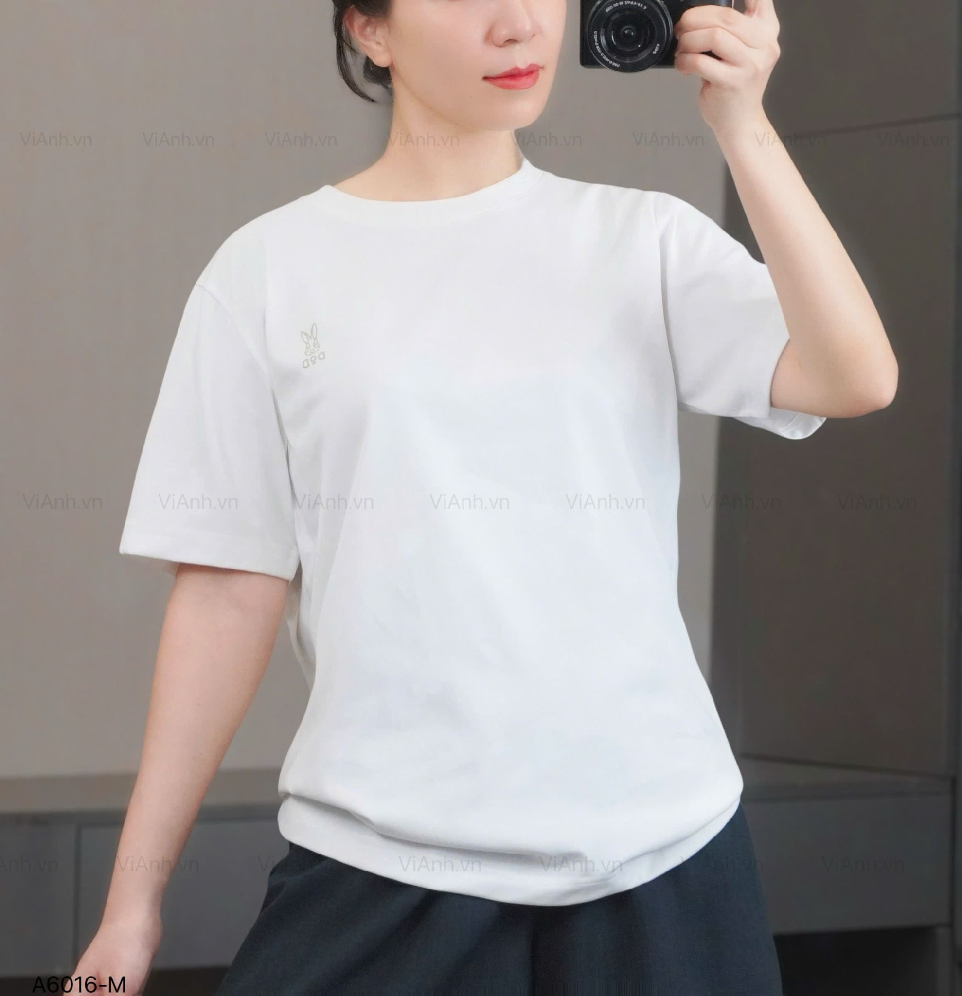 Áo thun phom vừa xuất Hàn A6016 // TRẮNG A16