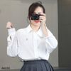 Áo sơmi A30 xẻ tà xuất Hàn A6030 / FreeSize / TRẮNG