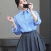 Áo sơmi A31 xẻ tà xuất Hàn A6031 / FreeSize / XANH ĐẬM