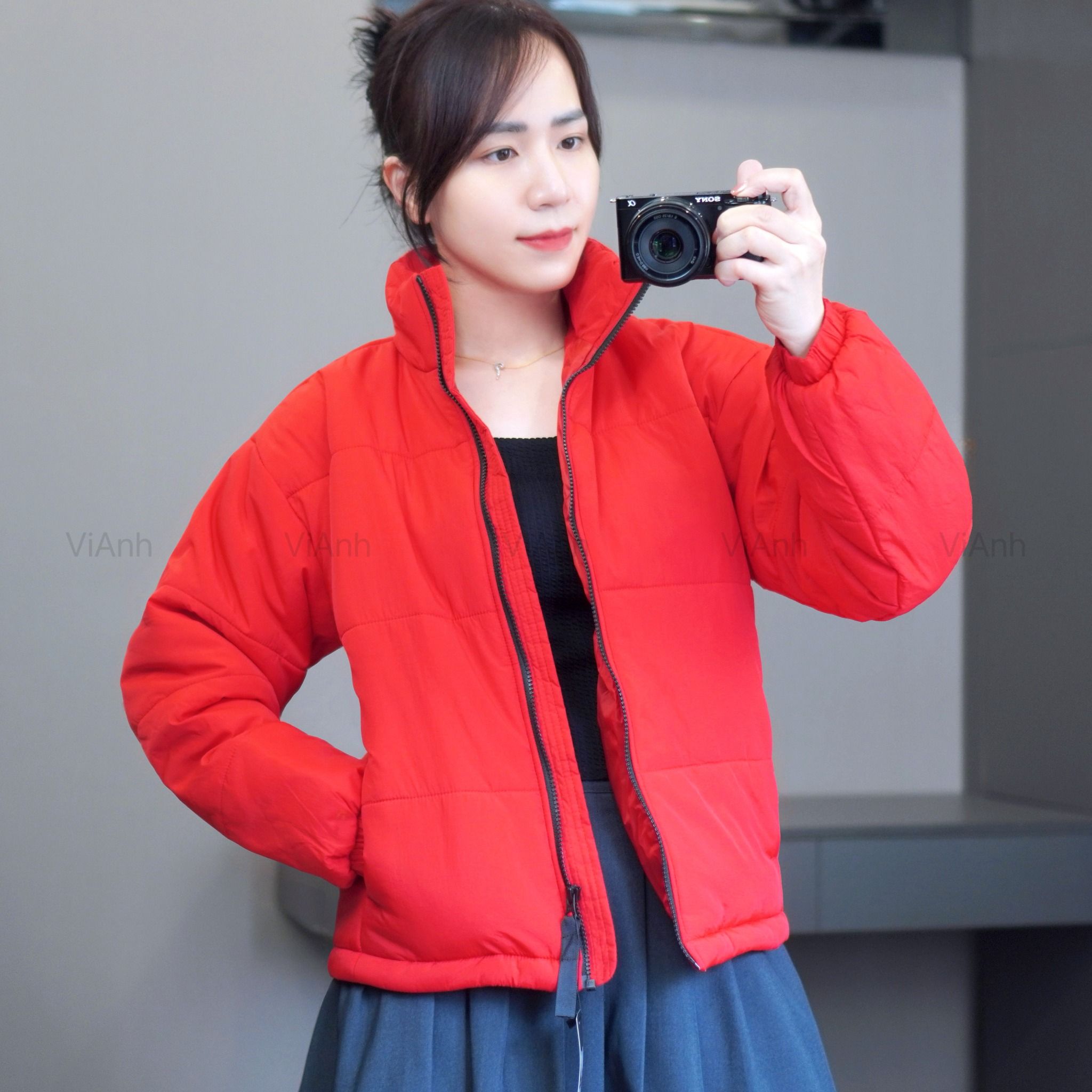 Áo khoác phao FA style US / ĐỎ V48