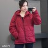 Áo khoác phao có mũ style US / ĐỎ ĐẬM
