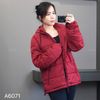 Áo khoác phao có mũ style US / ĐỎ ĐẬM