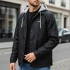 Áo khoác V75 lót nỉ bông kèm mũ style US / ĐEN