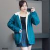 Áo khoác phao phom rộng style US / XANH