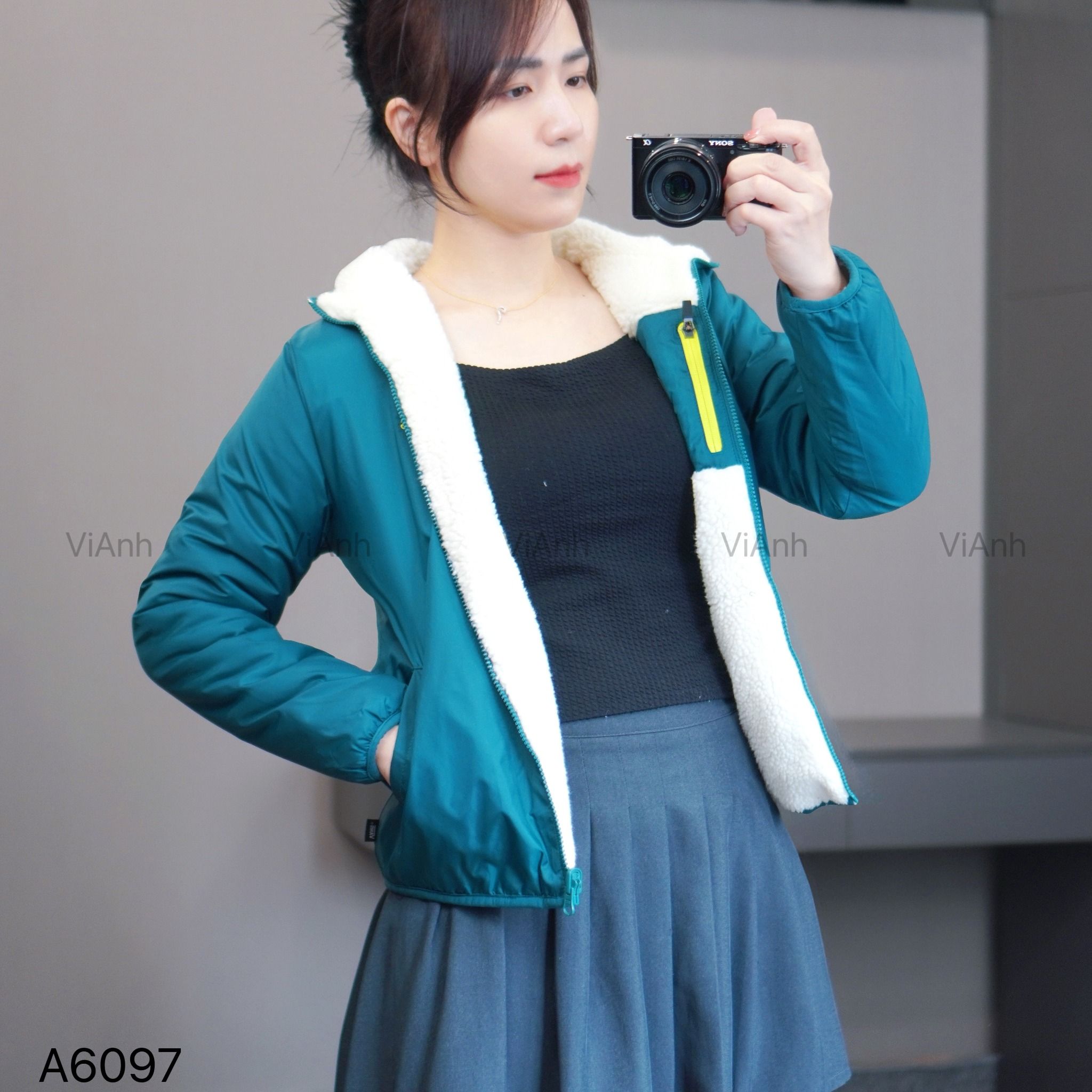 Áo khoác style US /  XANH MẶC ĐƯỢC 2 KIỂU