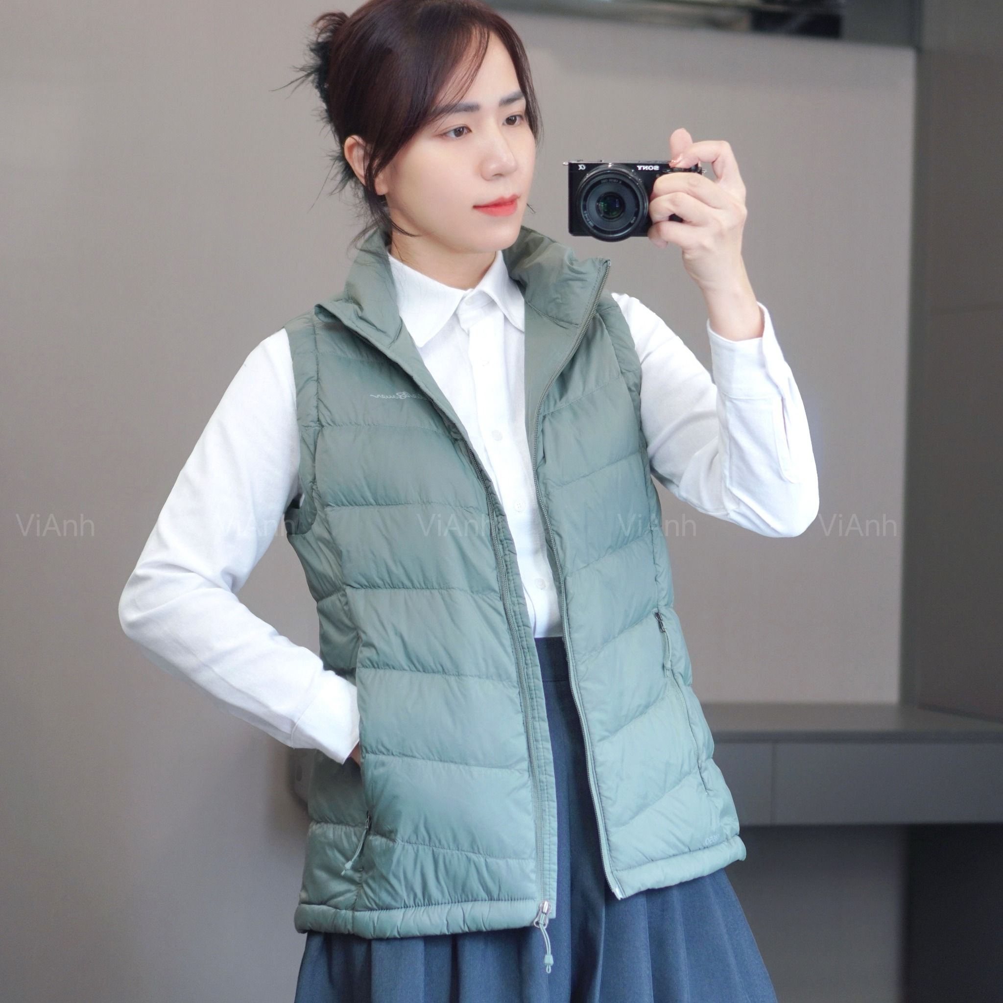 Áo gile phao style US A6099 / XANH LÁ