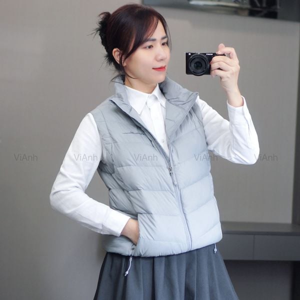 Áo gile phao style US /  XÁM