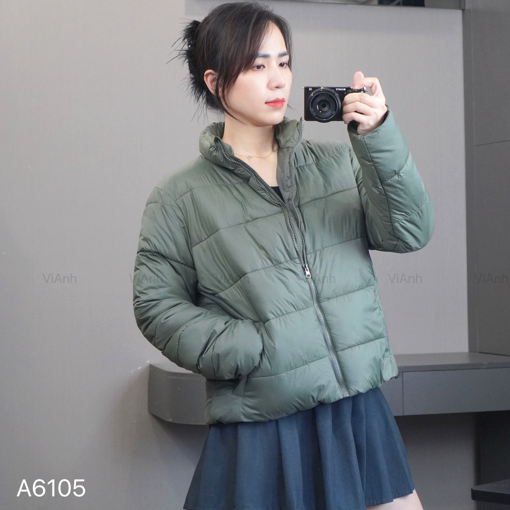 Áo khoác phao style US / XANH LÁ