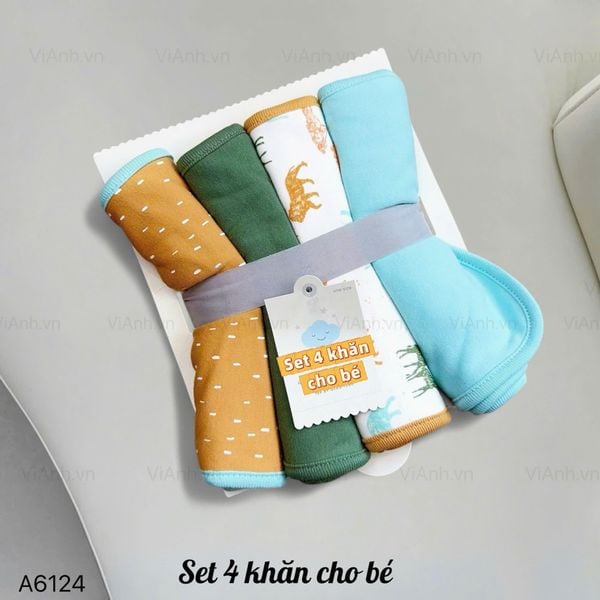 SET 4 khăn K24 cho bé xuất xịn A6124 // TONE NAM