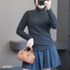 Áo dài D59 tay cao cổ đính đá cổ tay style UK /ĐEN