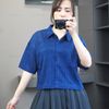 Áo sơ mi ren A52 phom rộng xuất Nhật A6152 / XANH THAN