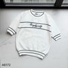 Áo len A72 ngắn tay thêu chữ style Hàn A6172 / TRẮNG