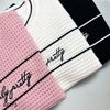 Áo len A73 ngắn tay thêu chữ style Hàn A6173 / HỒNG