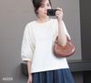 Áo sweater A5 tay bồng style US A6205  / TRẮNG KEM