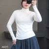 Áo thun H11 dài tay cổ 5 phân A6211 / TRẮNG KEM
