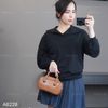 Áo A28 sweater dài tay có cổ style Hàn A6228 / ĐEN
