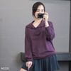 Áo A30 sweater dài tay có cổ style Hàn A6230 / NÂU ĐỎ