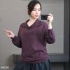Áo A30 sweater dài tay có cổ style Hàn A6230 / NÂU ĐỎ